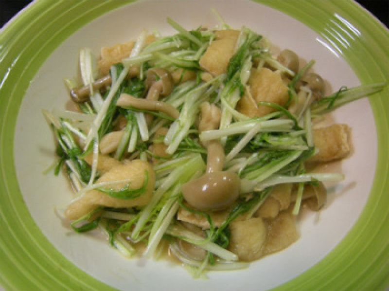 しめじと水菜の油揚げレモンソテー