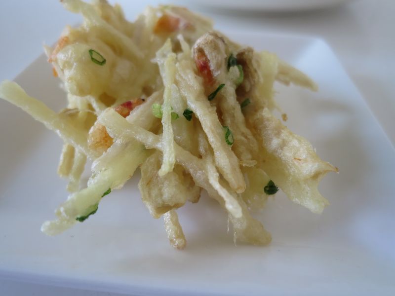 新しょうがとエリンギと桜えびのかき揚げ