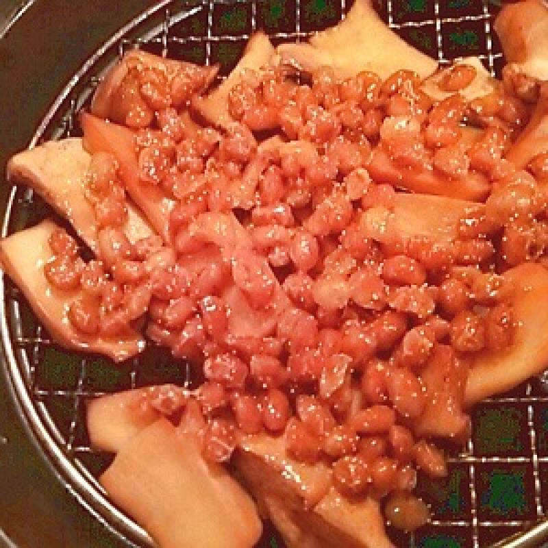 エリンギと納豆の燻製