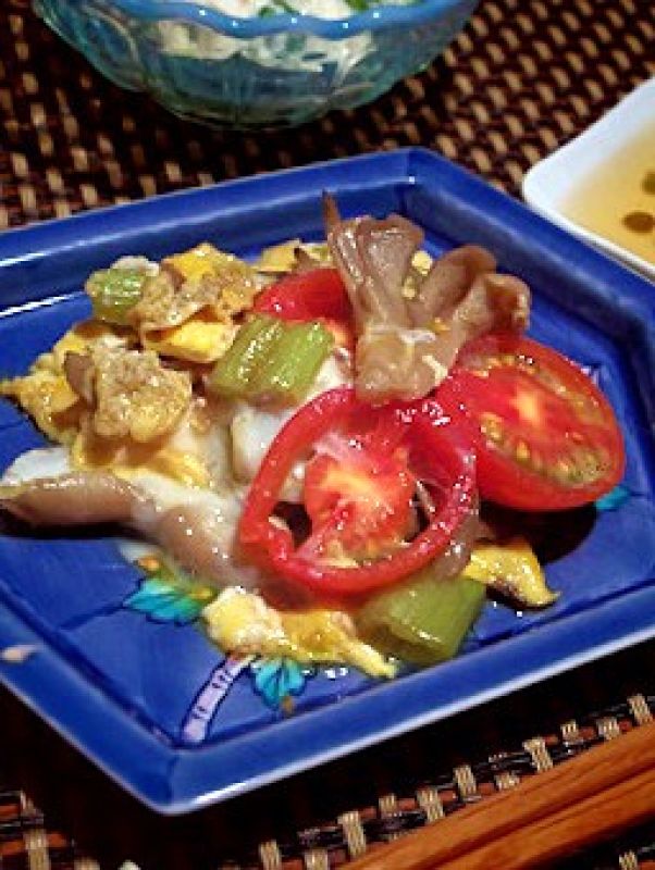 ミニトマトとマイタケのあっさり炒め