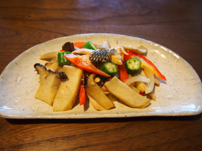 鮭とエリンギのちゃんちゃん焼き