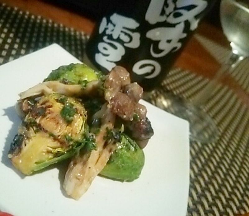 春の味覚、芽キャベツとしめじのセロリ味噌和え