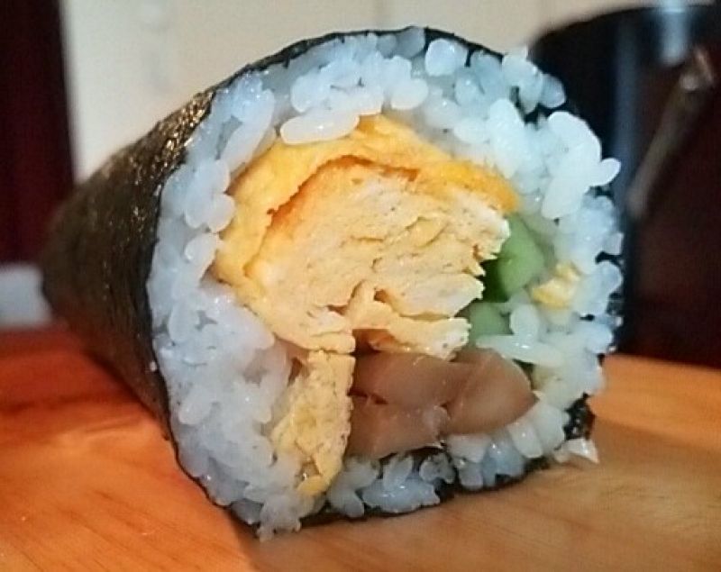 簡単ヘルシー恵方巻、含め煮エリンギの恵方巻