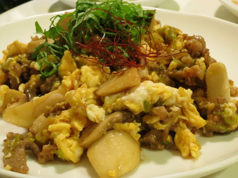 卵とエリンギの炒め物