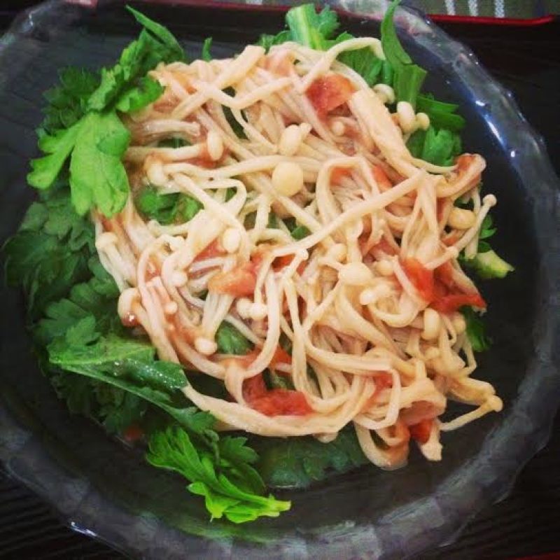 梅とえのきのさっぱりあえ