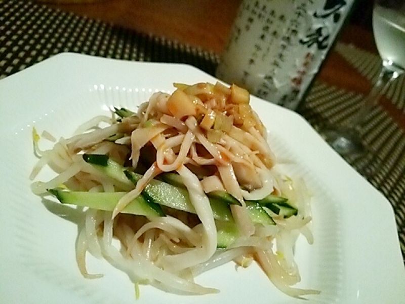 簡単ヘルシー、エリンギバンバンジー風