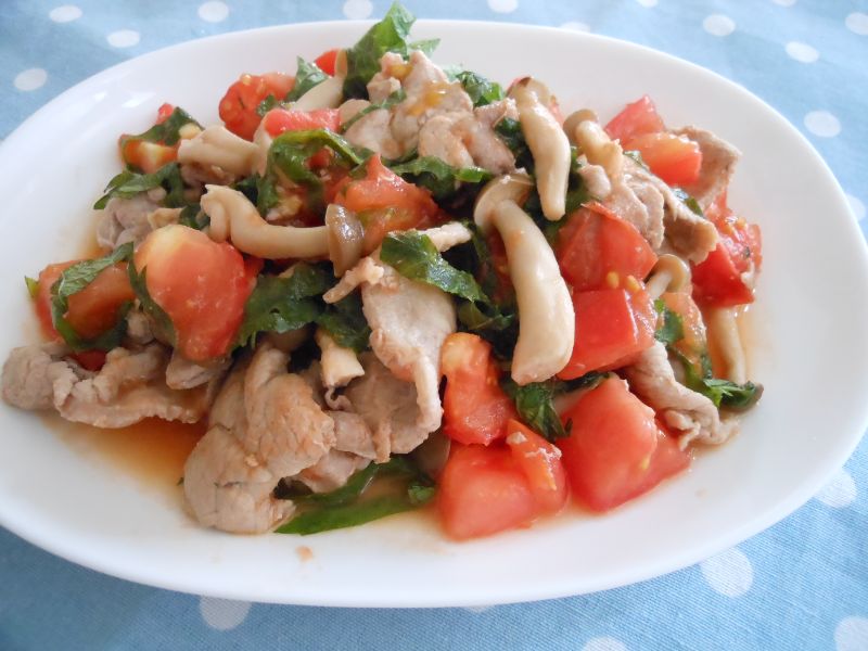 きのこと夏野菜のポン酢炒め