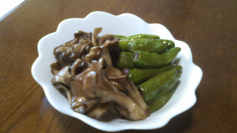 舞茸とししとうのシンプル炒め