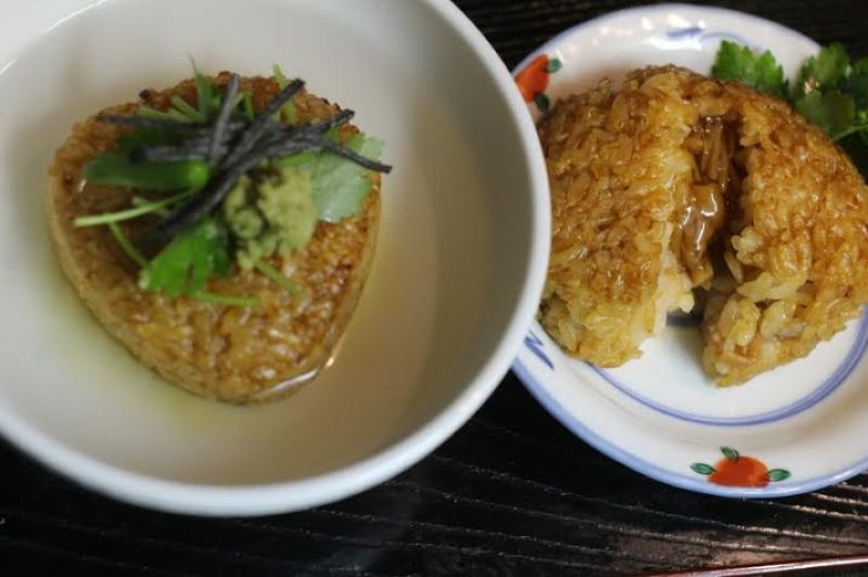 なめたけ入り焼きおにぎり・ぶぶ漬け