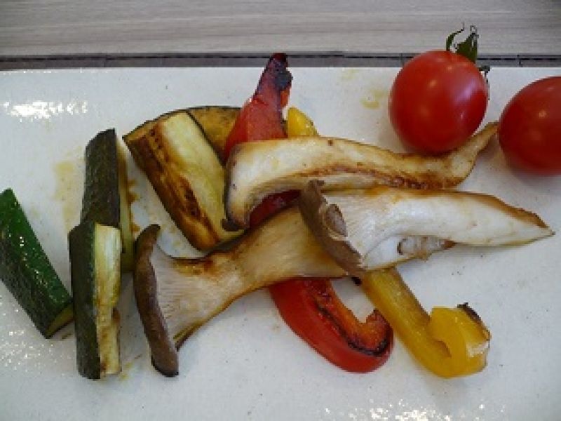 エリンギと野菜のバルサミコソースかけ