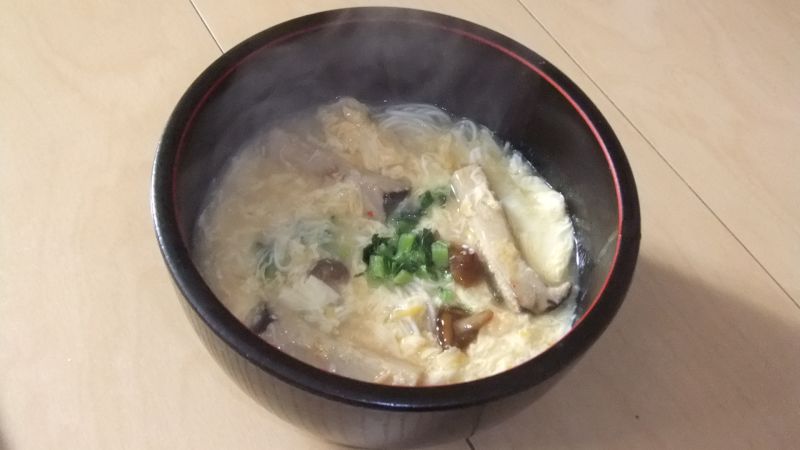 きのこのかき玉にゅうめん