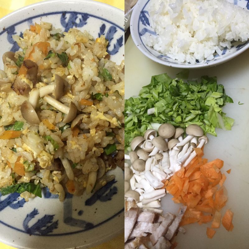 きのことお手製チャーシューのチャーハン♪