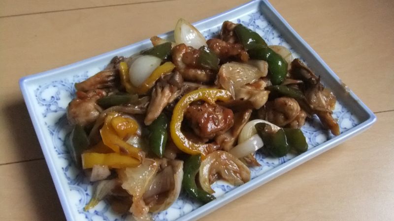 まいたけと豚肉のグレフル炒め