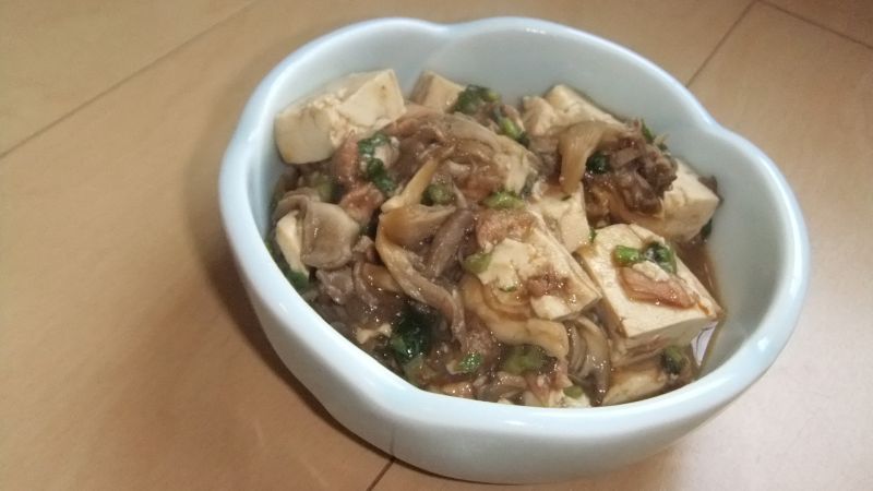 ツナとまいたけの豆腐炒め