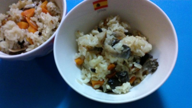 霜降りひらたけと新生姜の炊き込みご飯