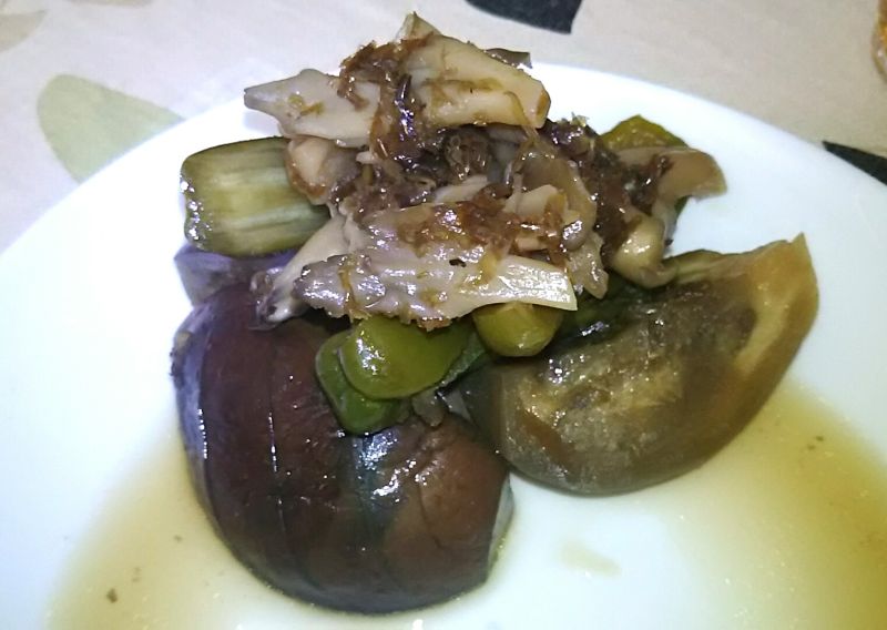 マイタケと夏野菜の焼き漬け
