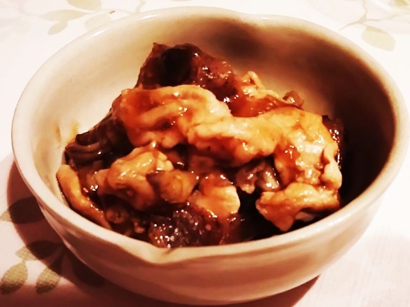 凍みこんにゃくとキノコのトロトロ風