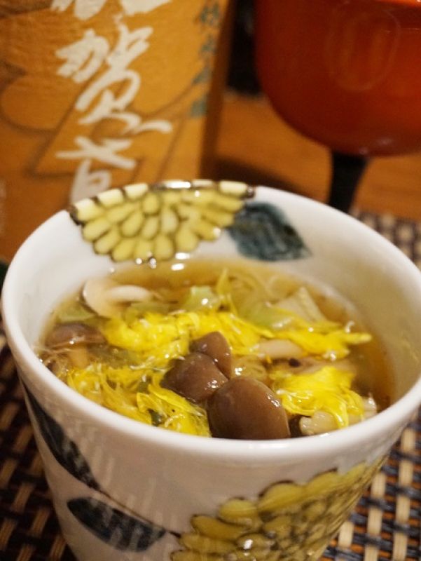 しめじと白菜の菊花餡