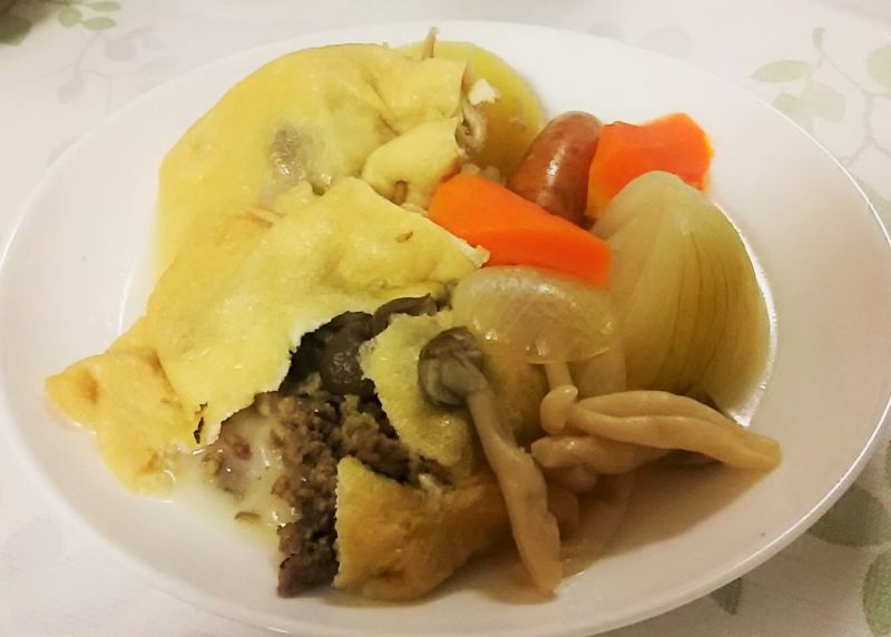 きのこ巾着の洋風おでん