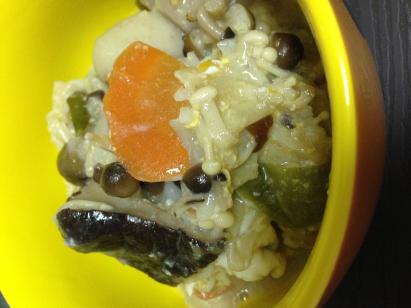 筑前煮の残りで具だくさんおじや