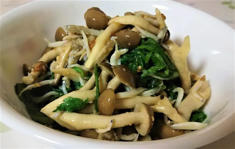 しめじと釜揚げの酢味噌和え