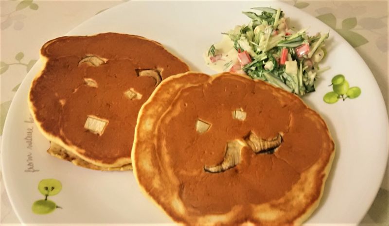 エリンギの福笑いパンケーキ