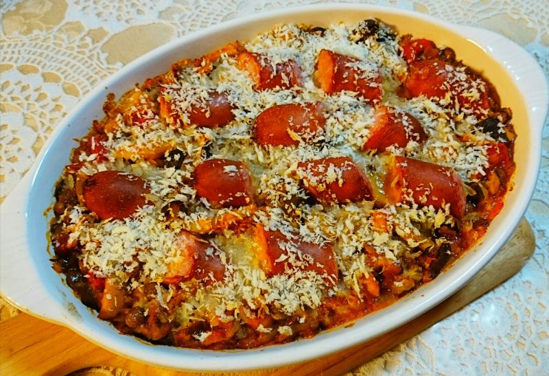 レンズ豆ときのこのカスレ風