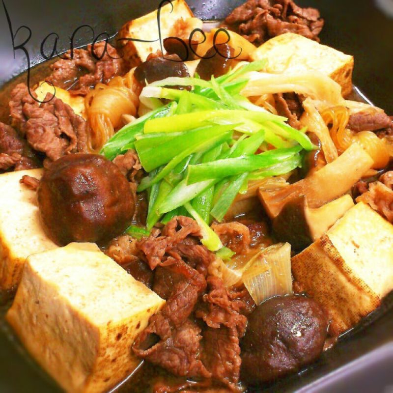 エリンギシャキ旨っ♡我が家自慢のすき焼き肉豆腐
