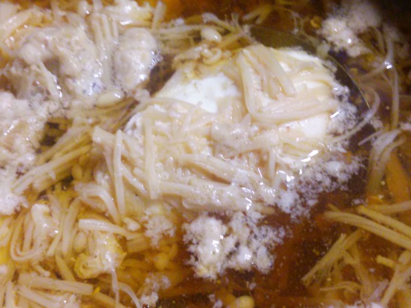 えのき卵落とし