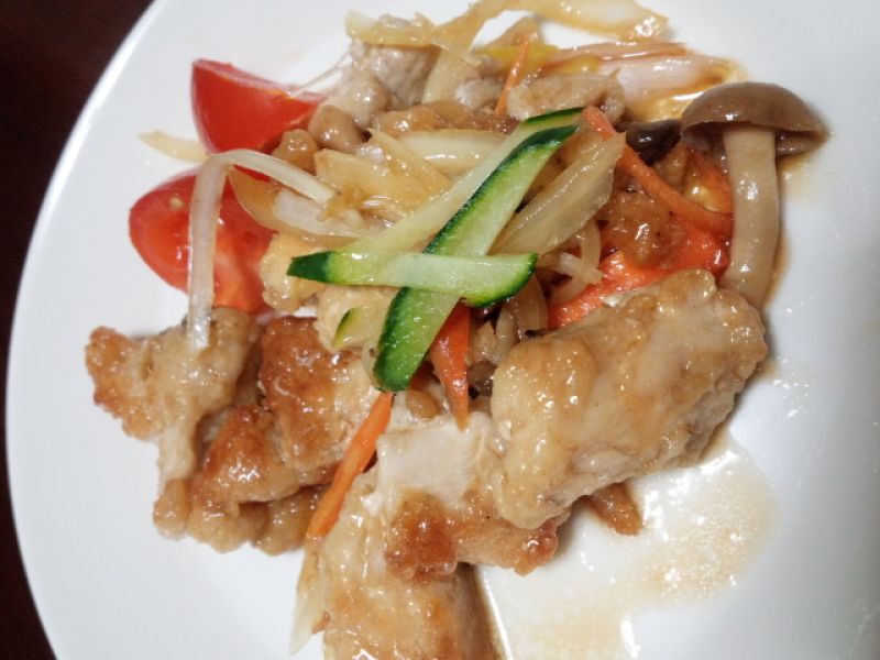 加熱用マグロとしめじの南蛮漬け