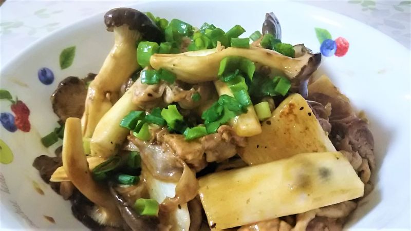 霜降りひらたけと山芋のプレミアム炒め