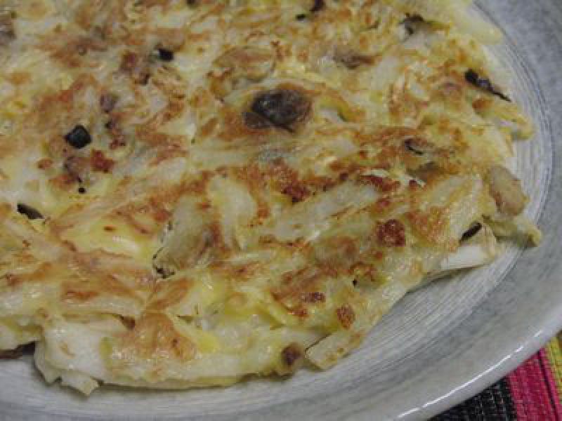 大根とエリンギのチーズチヂミ