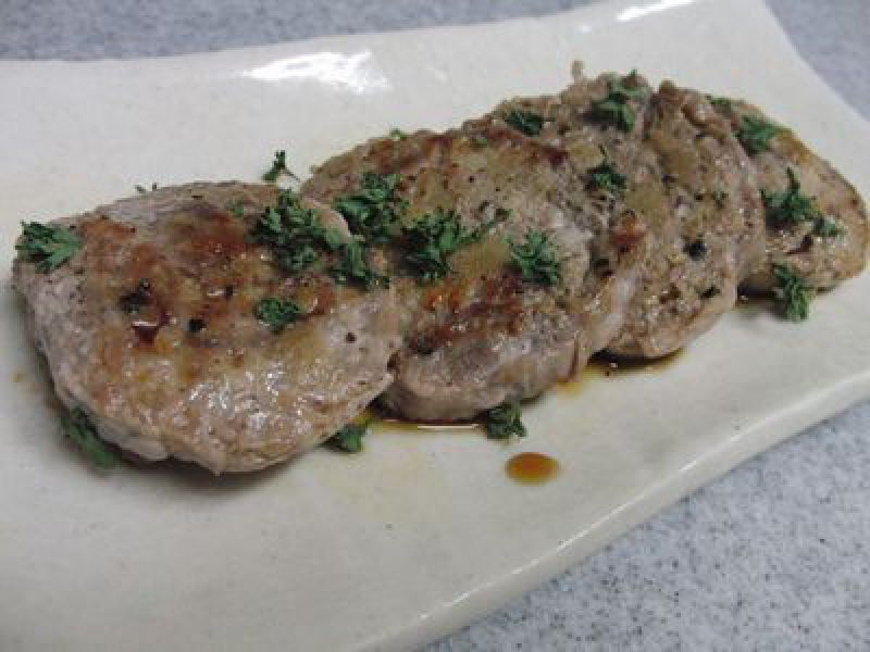 豚こまと冷凍エノキのステーキ風