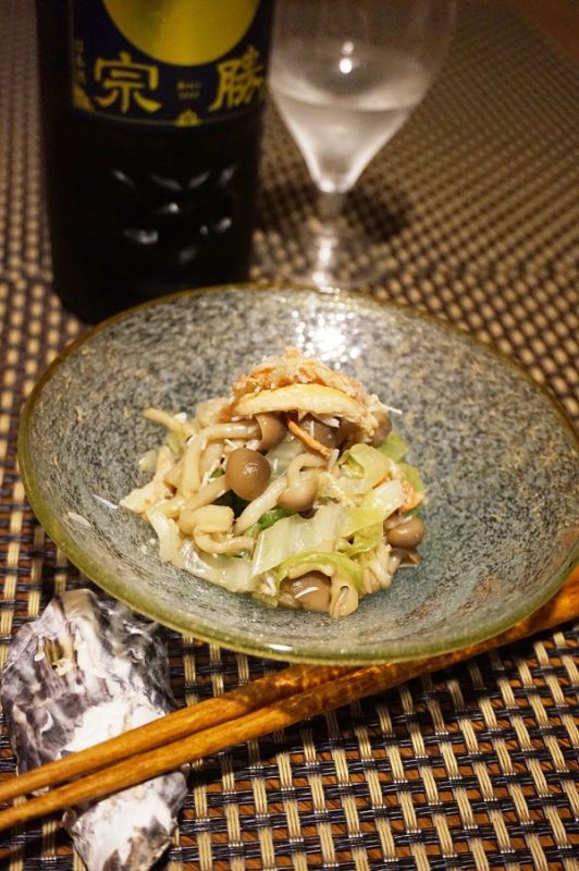 しめじと蟹とレタスのおひたし