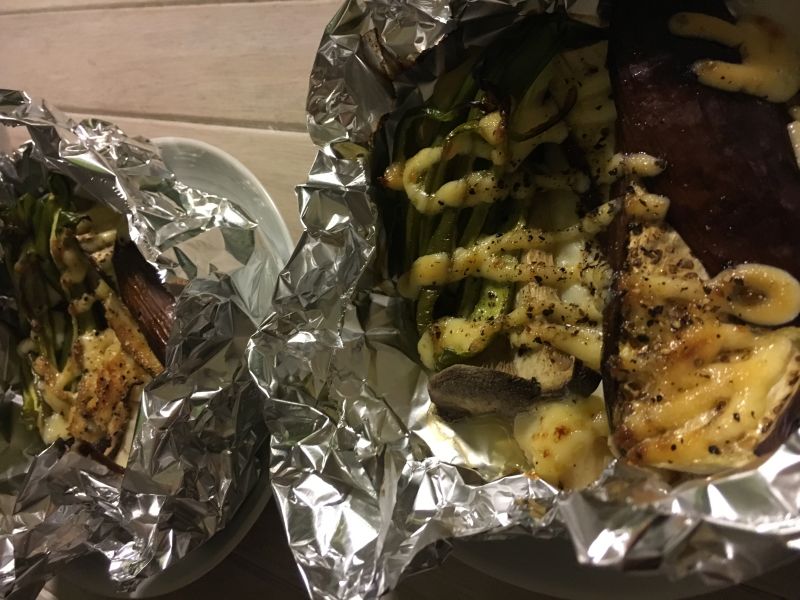 エリンギと夏野菜と鱈のホイル焼き