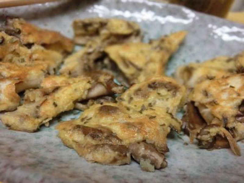 粉チーズたっぷり♪　舞茸のチーズピカタ