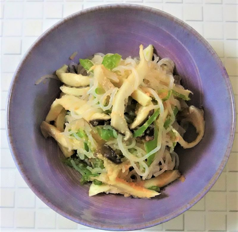 エリンギと白滝のたらこ和え