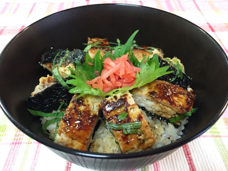 エリンギde鶏つくねの磯辺焼き丼♪