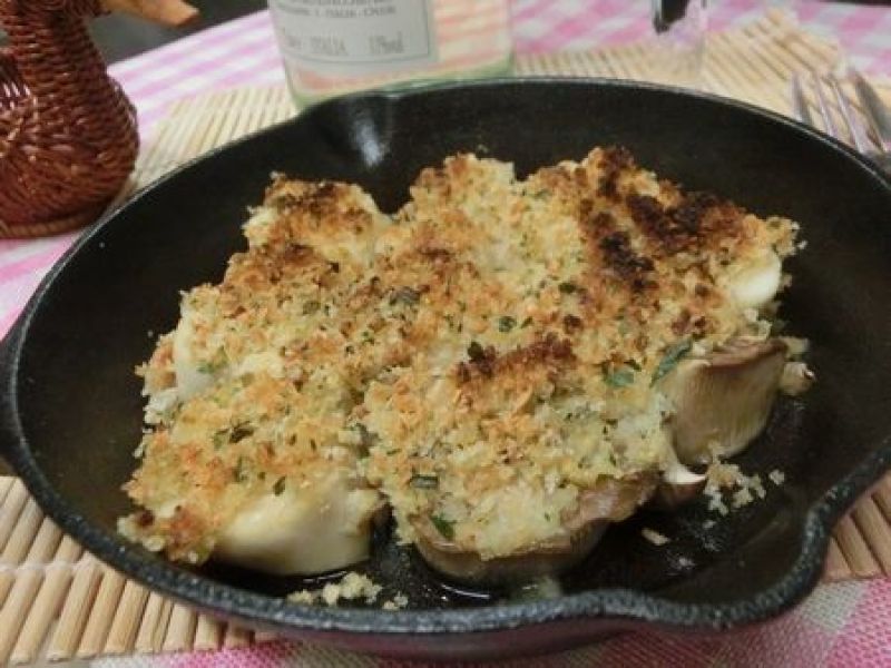 スキレットで10分☆　エリンギのエスカルゴ風