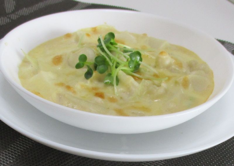 マカロニみたいなブナピーdeヘルシー和風グラタン