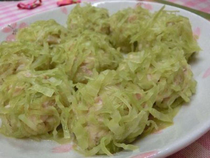 キャベツで糖質制限☆　きのこ入りイタリアン鶏ももシュウマイ