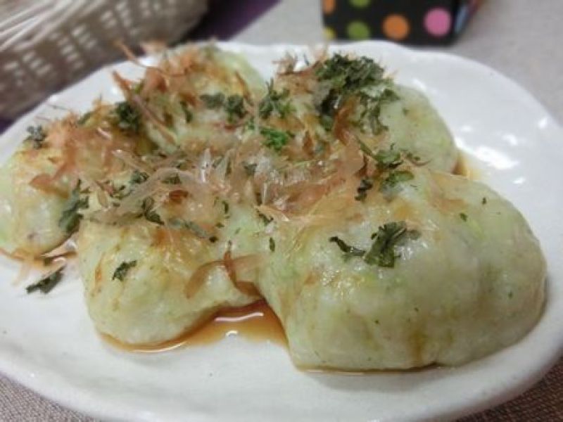 ブロッコリー茎ときのこで☆　もちもちきのこ餅