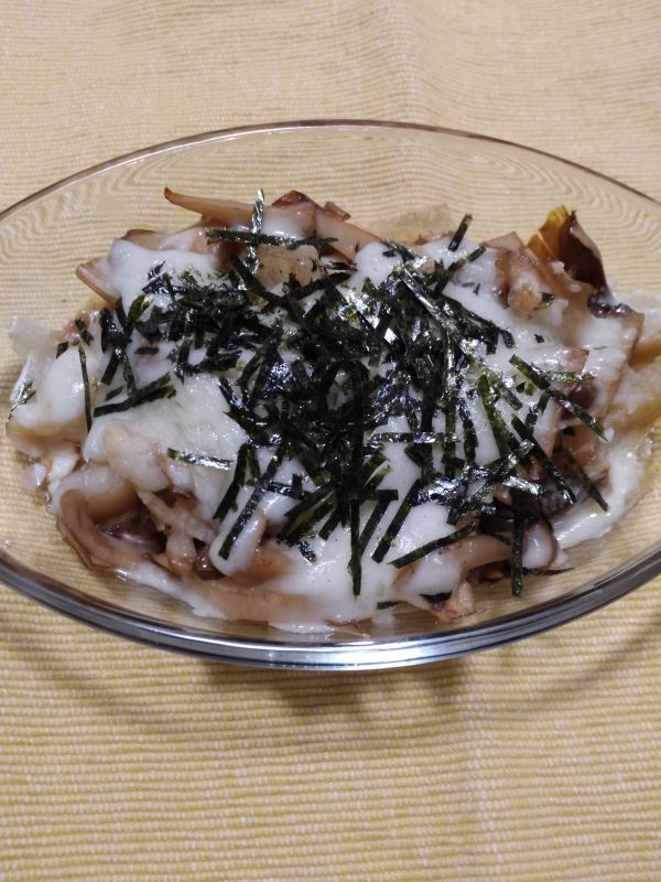 照り焼ききのこの餅チーズ焼き