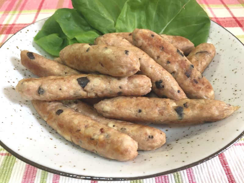 エリンギと豚挽肉の手作りソーセージ♪