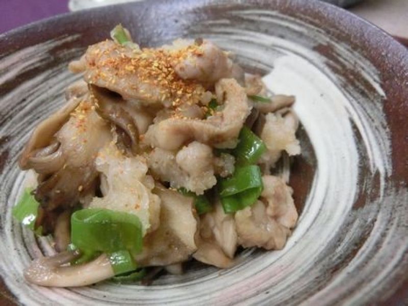舞茸と鶏皮のおろしポン酢あえ