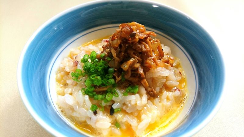 きのこ山椒の卵かけごはん