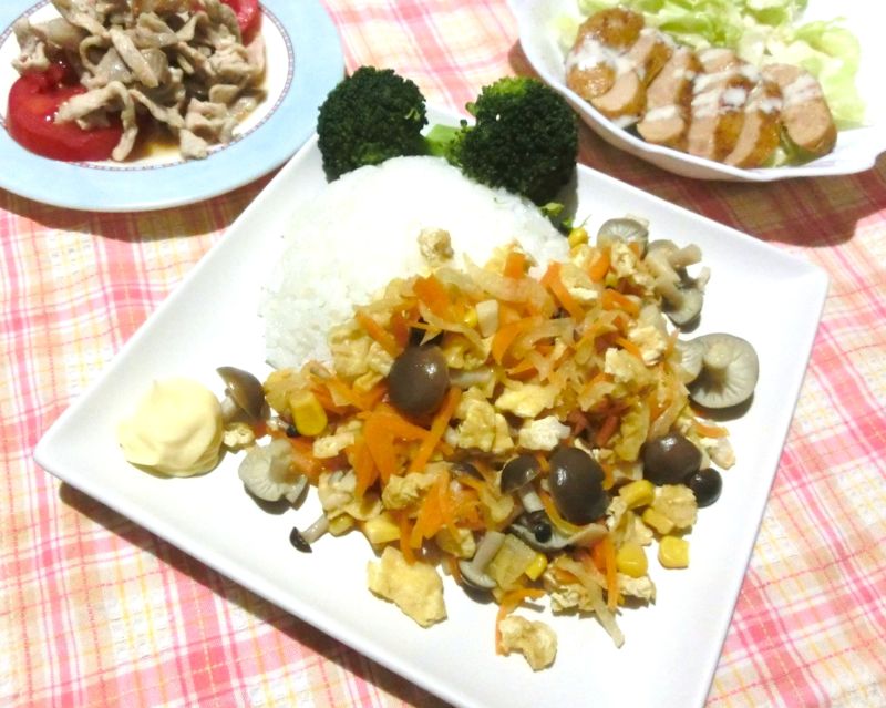 ブナシメジと根菜類＆油揚げのバター煮