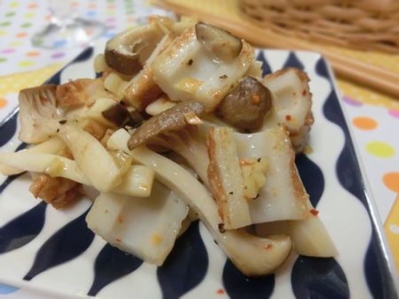 3分おつまみ☆　ちくわとエリンギのペペロンチーノ