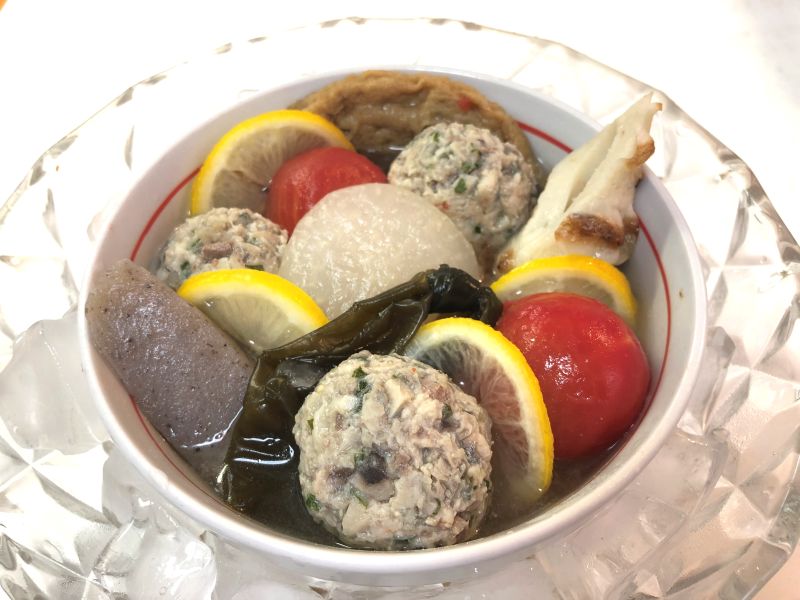 塩麹レモンおでん♪～エリンギとアジのつみれ入り～