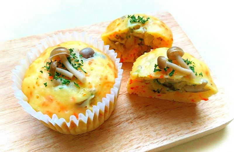 きのこのもちふわ蒸しパン